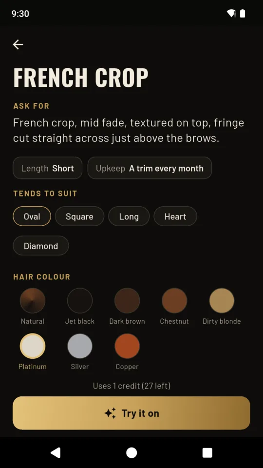French crop: what to ask for, upkeep, the face shapes it tends to suit and the hair colours.