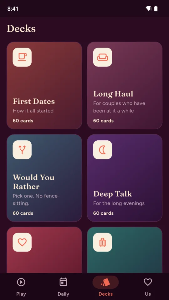 The decks, 60 cards each.