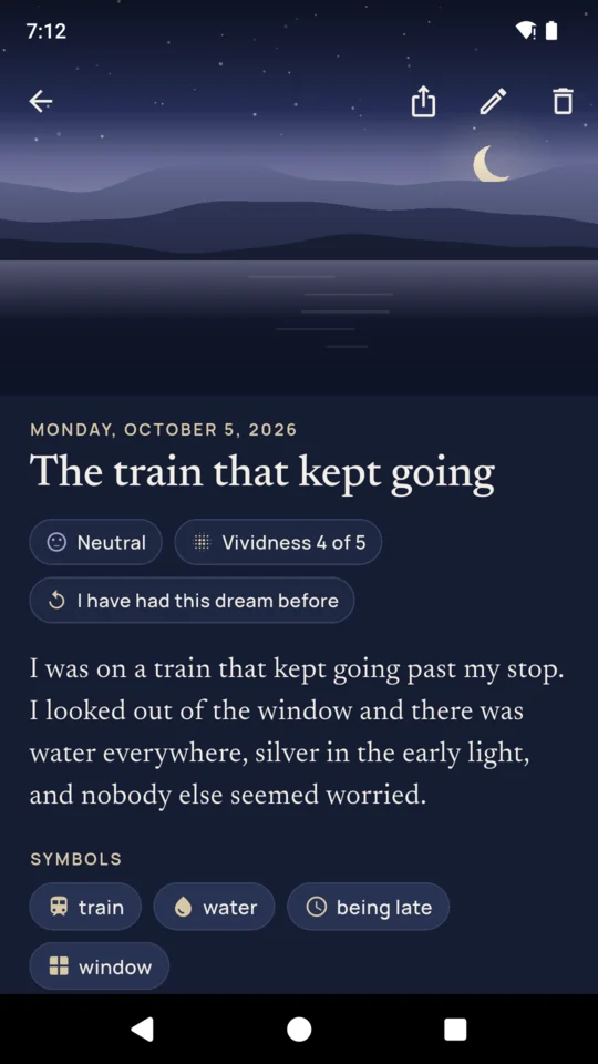 A dream: The train that kept going, with its mood, vividness and symbols.