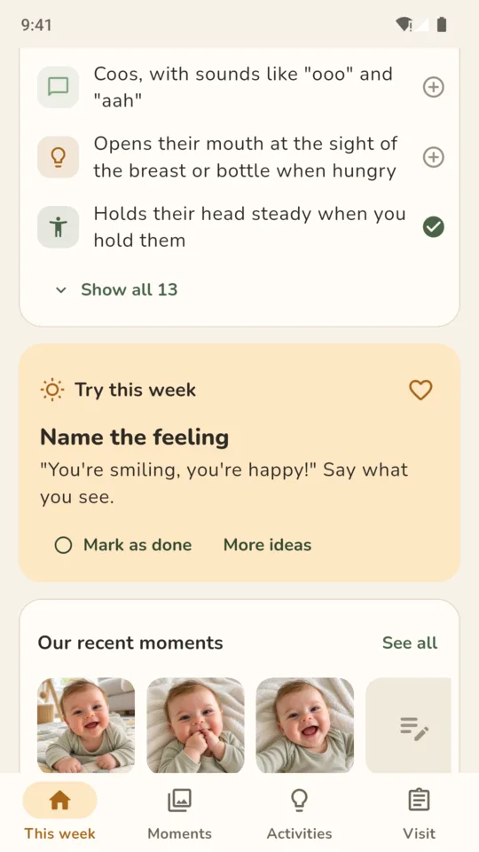 Try this week: Name the feeling, one play idea for this age, above the recent moments.