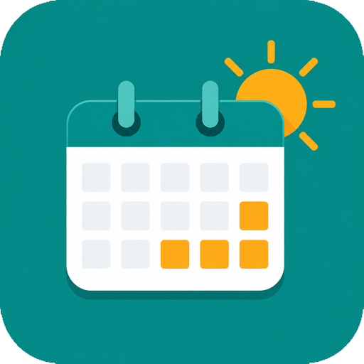 HolidayStack app icon — a teal calendar with a sun and highlighted days off