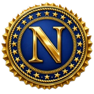 NotaryLog icon: a gold notary seal with a navy centre