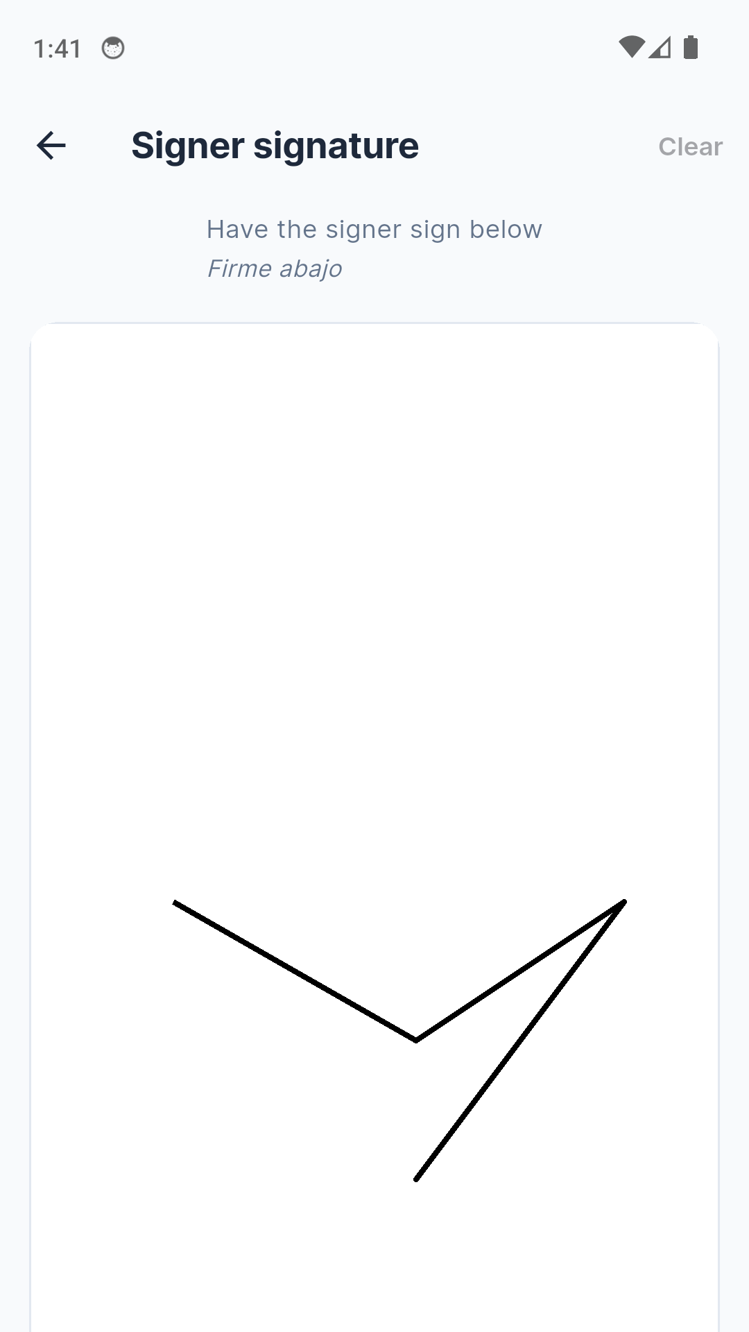 NotaryLog signature capture screen