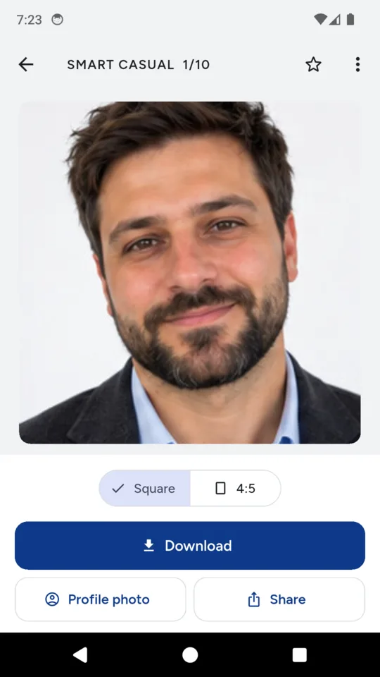 Smart casual in the square crop, ready to save as a profile photo.