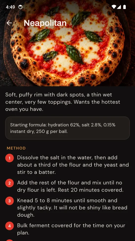 Recipes: the Neapolitan method, step by step.