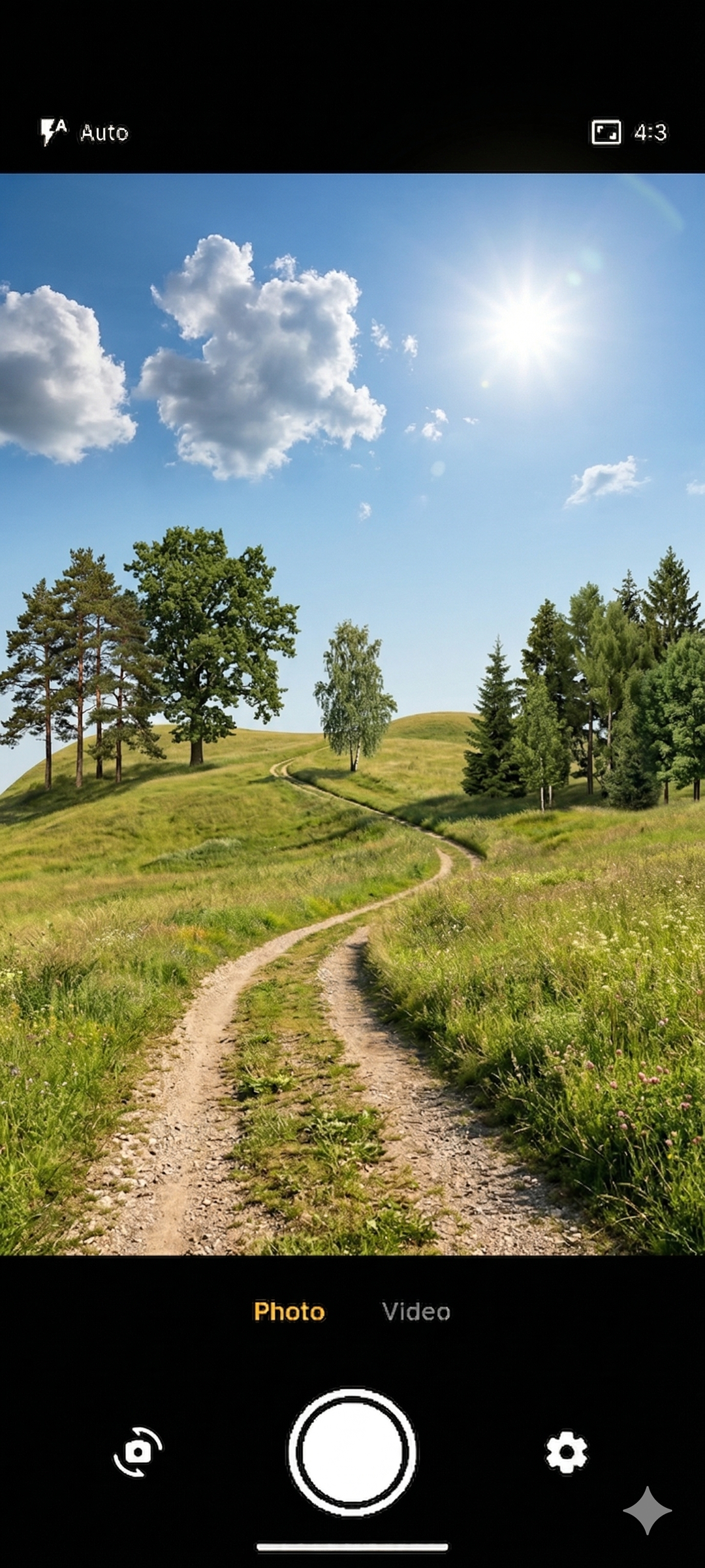 TempCam camera screen ready to shoot