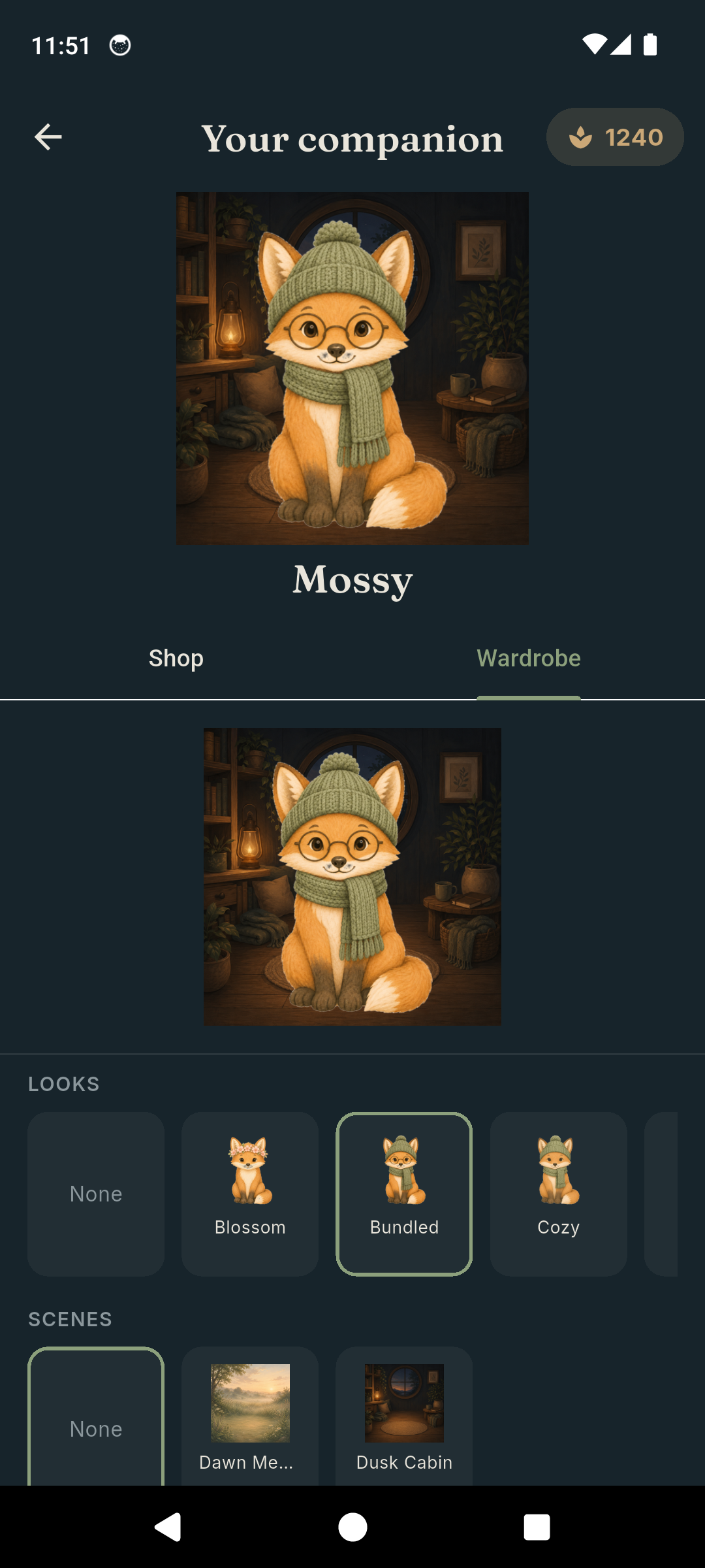 Tend wardrobe and shop where Seeds unlock cosmetic looks and accessories