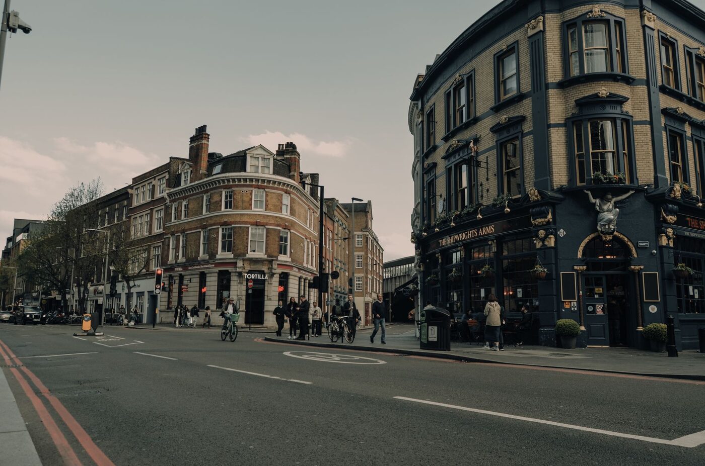 A London street of period buildings